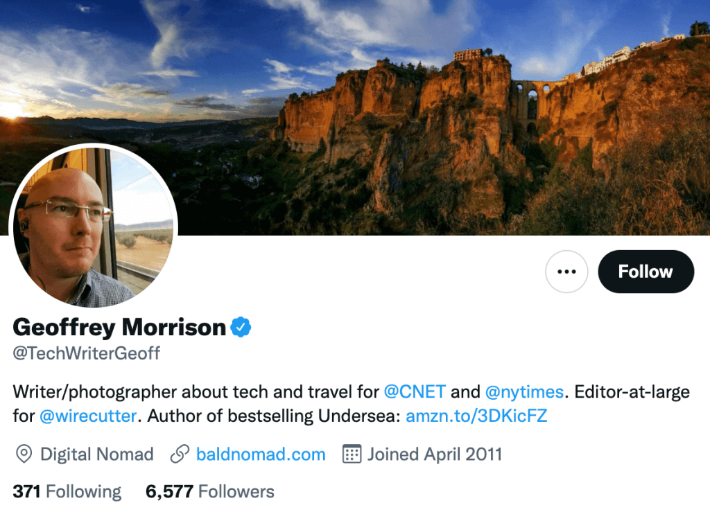 Geoffrey Morrison - Top travel journalists