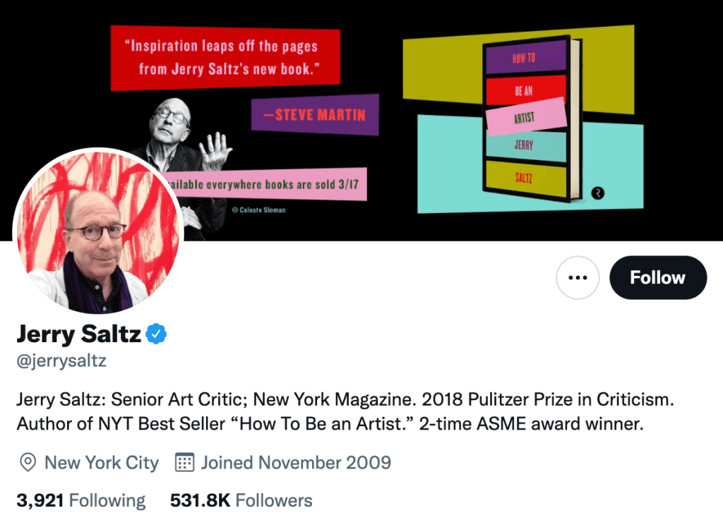 Jerry Saltz - Top art critics