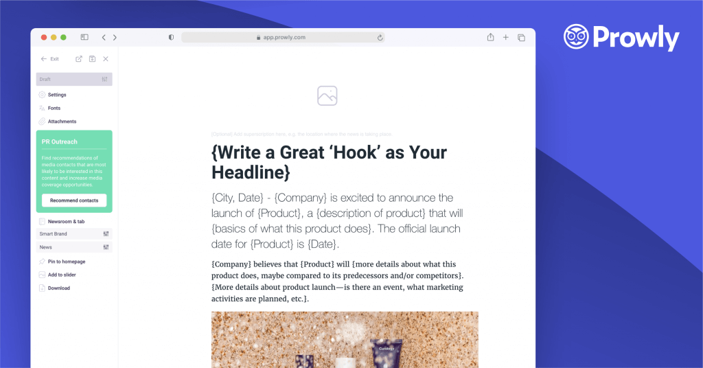 Prowly PR Software - Press Release Creator
