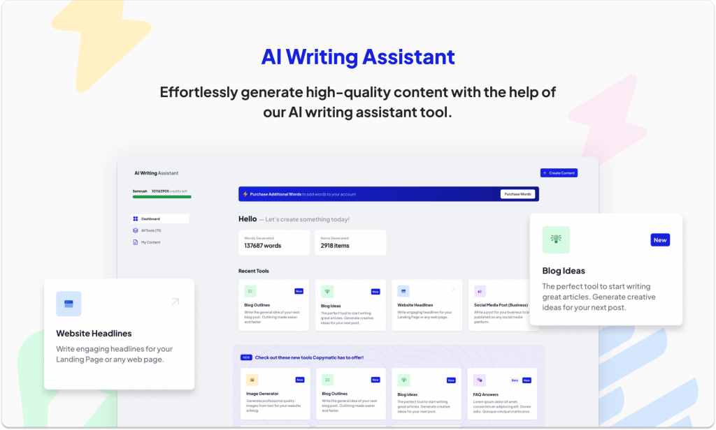 Semrush AI writing assistant: AI marketing tools interface screenshot